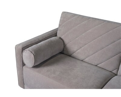 Foto 4 | Sofá Cama de Velvet Gris Claro con Tecnología Beehive Memory Foam