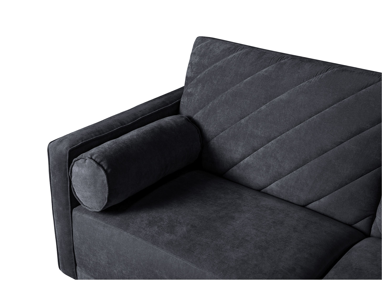 Foto 5 pulgar | Sofá Cama de Velvet Gris Oxford con Tecnología Beehive Memory Foam