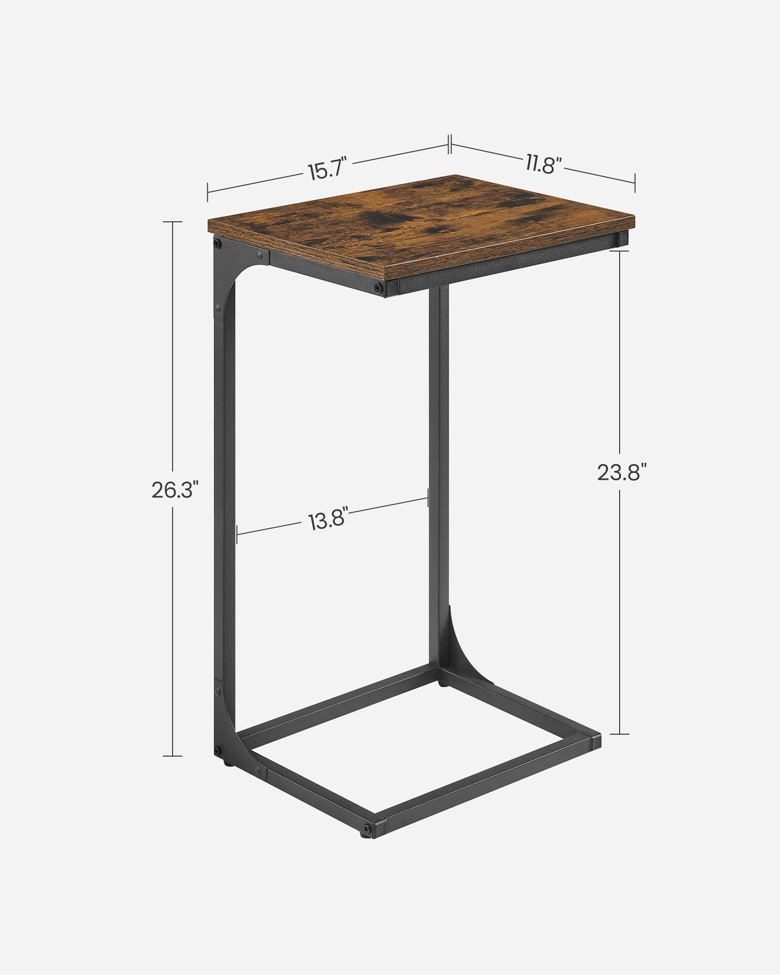 Foto 4 | Mesa Auxiliar Vasagle En Forma De C Para Sofá, Sofá Con Estructura De Metal