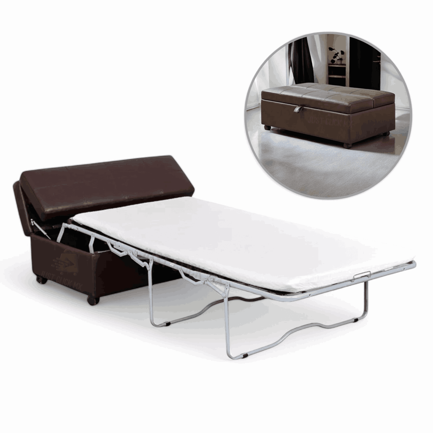 Foto 1 | Mueble Otomano Estilo Baul Con Cama Plegable Sofa Premium-justclick Mx