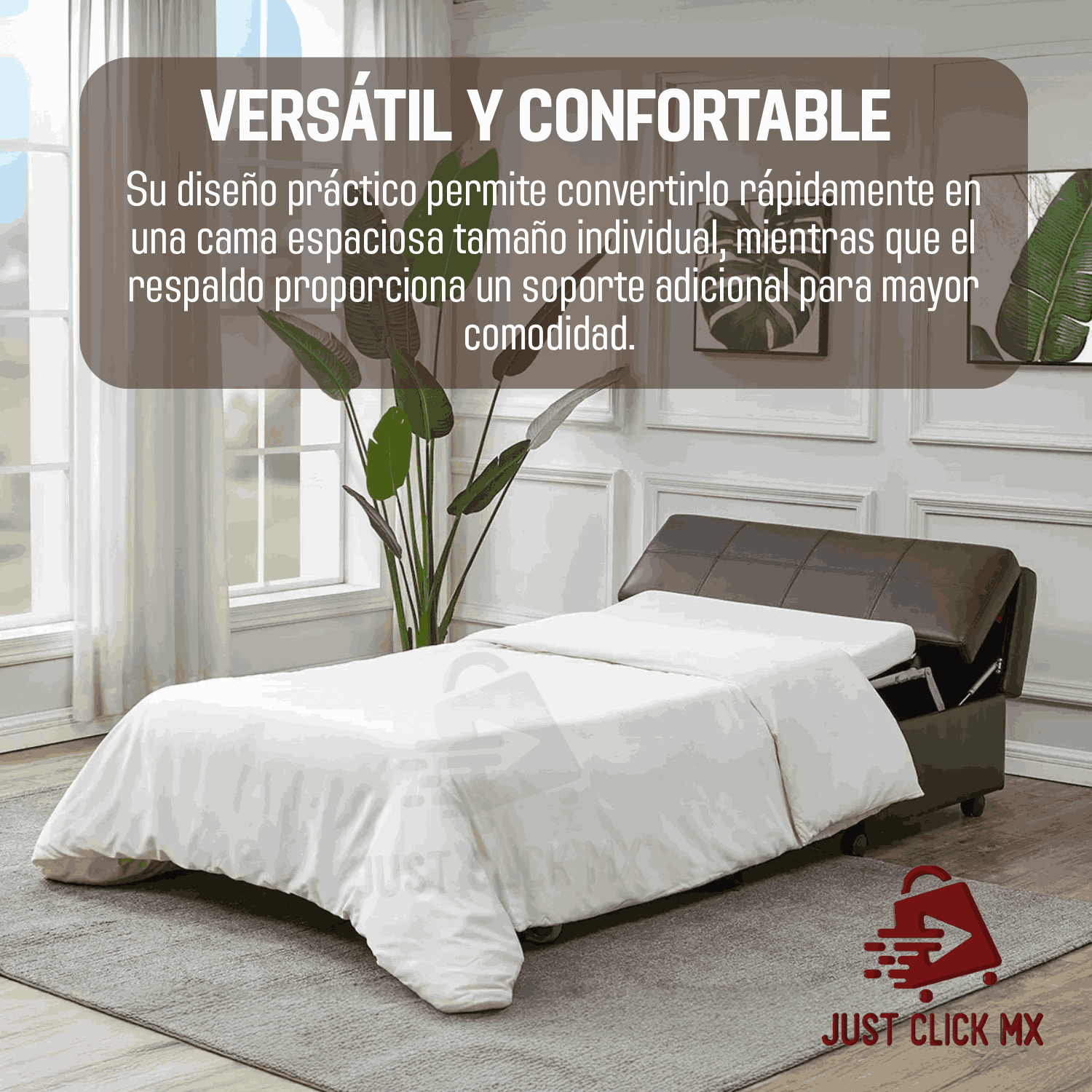 Foto 5 | Mueble Otomano Estilo Baul Con Cama Plegable Sofa Premium-justclick Mx