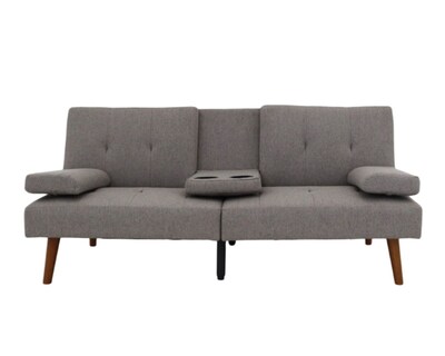 Foto 1 | Sofá Cama Easy Living Modelo Elliot Con Portavasos Plegable, Color Gris