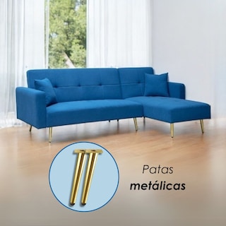 Foto 6 | Ilios Innova | Sofa Cama 4 Plazas En L Con Antebrazos Azul