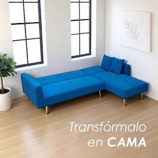 Foto 8 | Ilios Innova | Sofa Cama 4 Plazas En L Con Antebrazos Azul