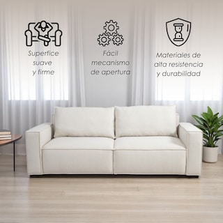 Foto 3 | Ilios Innova | Sofá Cama Moderno Con Relleno De Espuma, Tela De Poliéster Y Estructura De Madera Color Beige