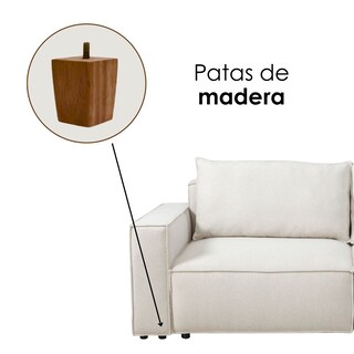 Foto 7 | Ilios Innova | Sofá Cama Moderno Con Relleno De Espuma, Tela De Poliéster Y Estructura De Madera Color Beige