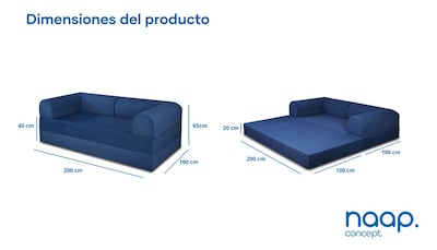 Foto 8 | Sofá Cama Naap Concept Teddy Smooth Navy