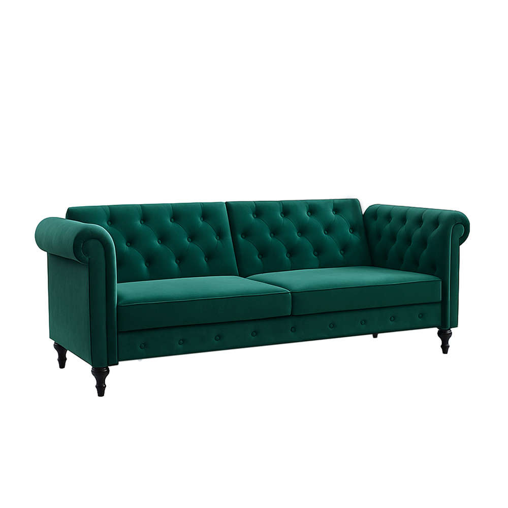 Foto 2 pulgar | Ilios Innova | Sofá Cama Moderno De Terciopelo Con Espuma Y Patas De Madera