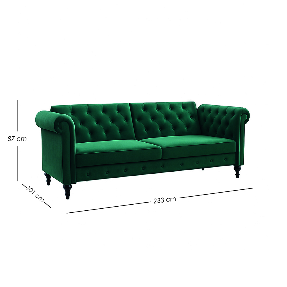 Foto 3 pulgar | Ilios Innova | Sofá Cama Moderno De Terciopelo Con Espuma Y Patas De Madera