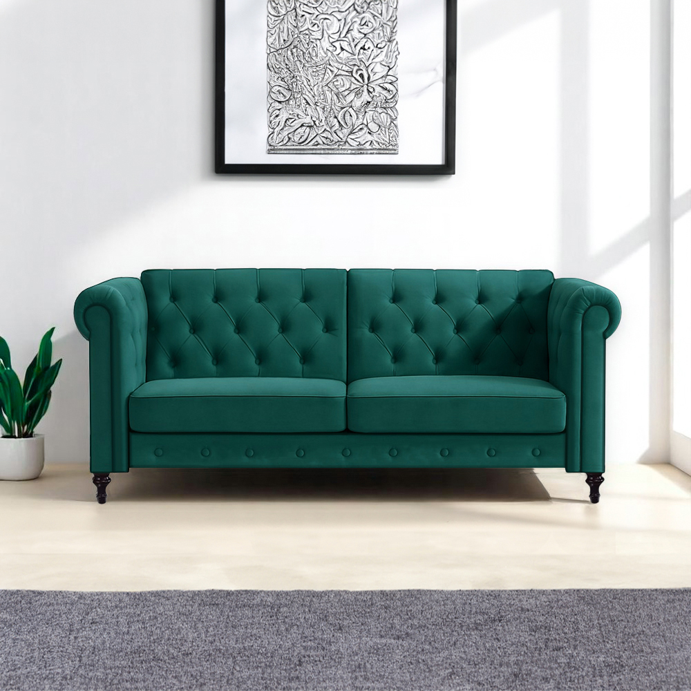 Foto 6 pulgar | Ilios Innova | Sofá Cama Moderno De Terciopelo Con Espuma Y Patas De Madera