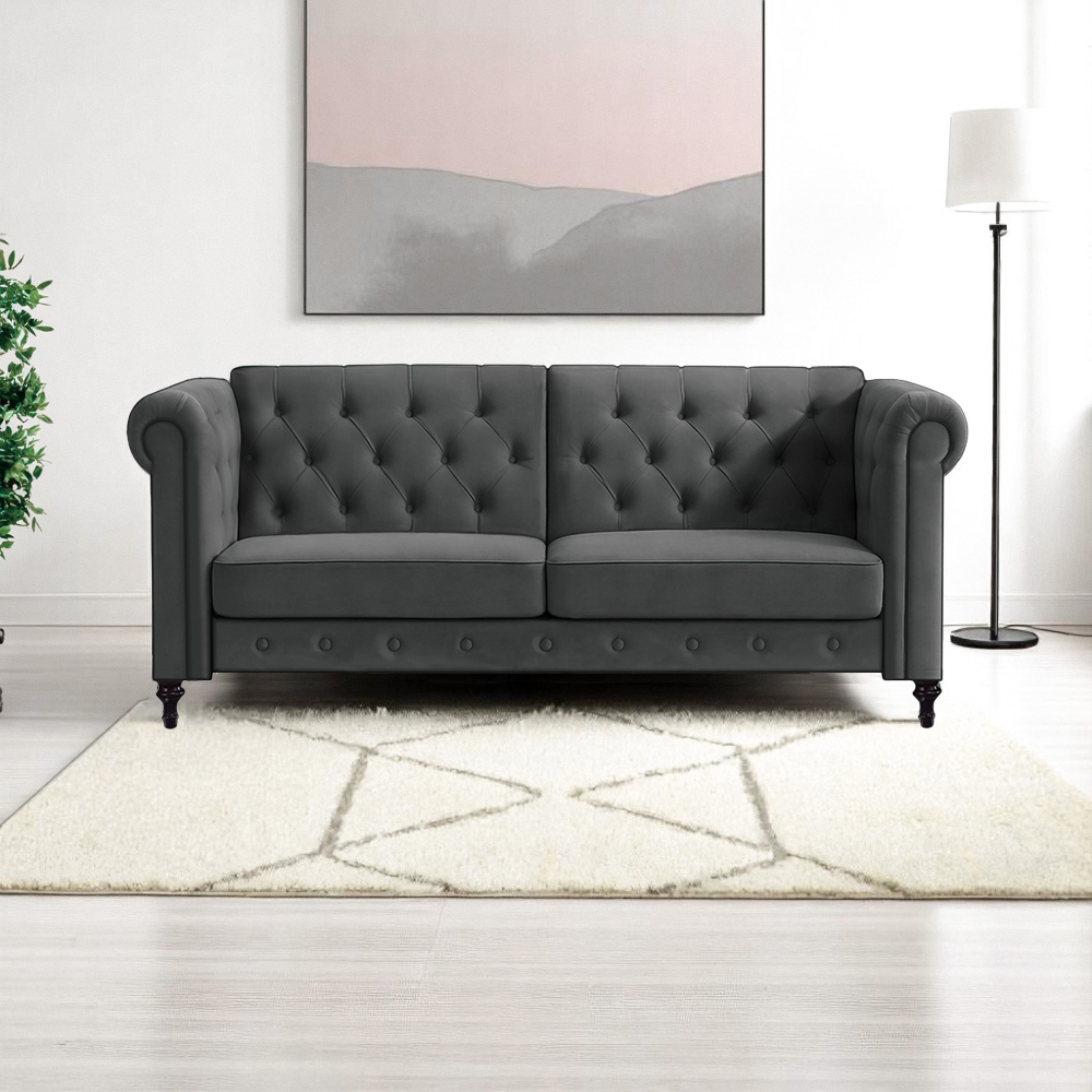 Foto 6 pulgar | Ilios Innova | Sofá Cama Moderno De Terciopelo Con Espuma Y Patas De Madera, Ideal Para Interiores