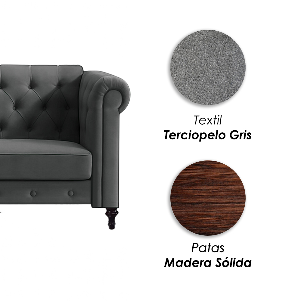 Foto 7 | Ilios Innova | Sofá Cama Moderno De Terciopelo Con Espuma Y Patas De Madera, Ideal Para Interiores