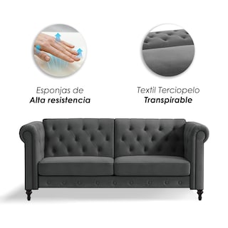 Foto 8 | Ilios Innova | Sofá Cama Moderno De Terciopelo Con Espuma Y Patas De Madera, Ideal Para Interiores