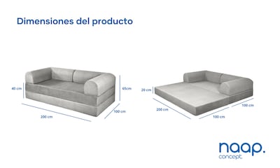 Foto 8 | Sofa Cama Naap Concept Teddy Smooth Gray