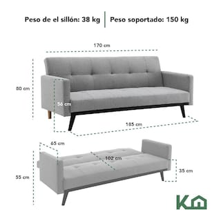Foto 5 | Sofá Cama Reclinable Silla Convertible Sillón Sala Moderna