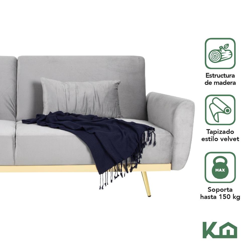 Foto 2 | Sofá Cama Silla Sillón Plegable Sala Moderna Velvet + Cojín