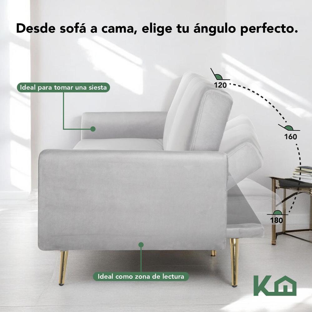 Foto 4 pulgar | Sofá Cama Silla Sillón Plegable Sala Moderna Velvet + Cojín