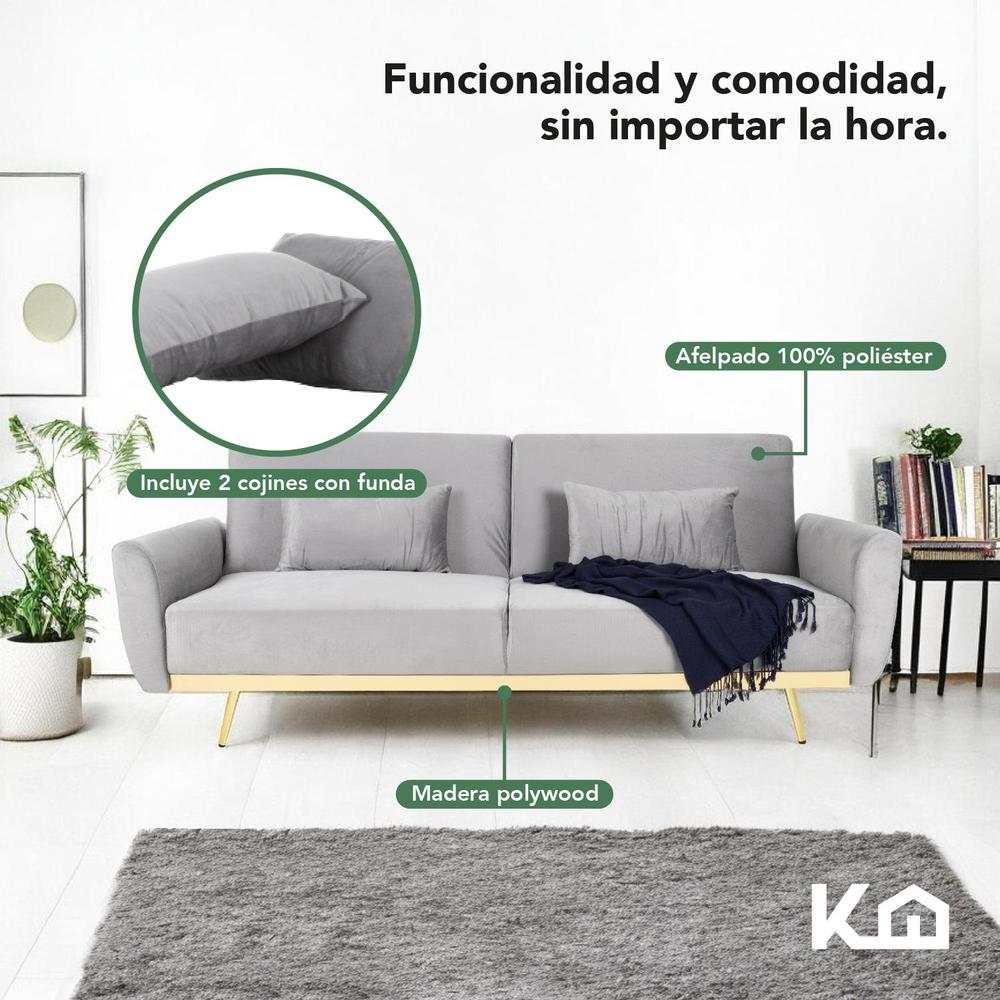 Foto 5 pulgar | Sofá Cama Silla Sillón Plegable Sala Moderna Velvet + Cojín