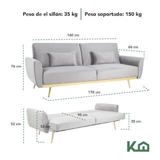 Foto 5 | Sofá Cama Silla Sillón Plegable Sala Moderna Velvet + Cojín