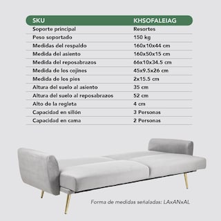 Foto 7 | Sofá Cama Silla Sillón Plegable Sala Moderna Velvet + Cojín