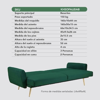 Foto 7 | Sofá Cama Silla Sillón Plegable Sala Moderna Velvet + Cojín