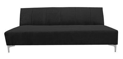 Foto 2 | Sofa Cama Reclinable El Bazar Store Miami Negro Terciopelo, Futon 3 Posiciones, Sala, Love Seat