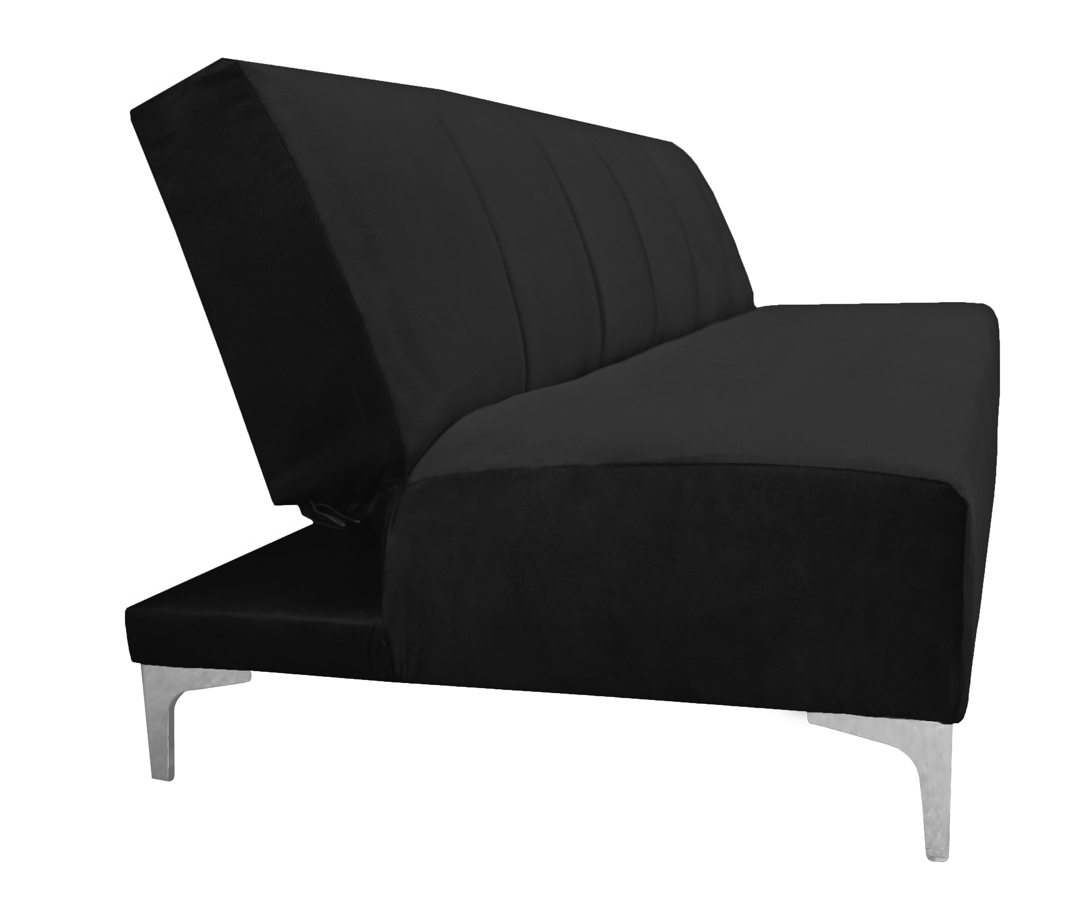 Foto 5 pulgar | Sofa Cama Reclinable El Bazar Store Miami Negro Terciopelo, Futon 3 Posiciones, Sala, Love Seat