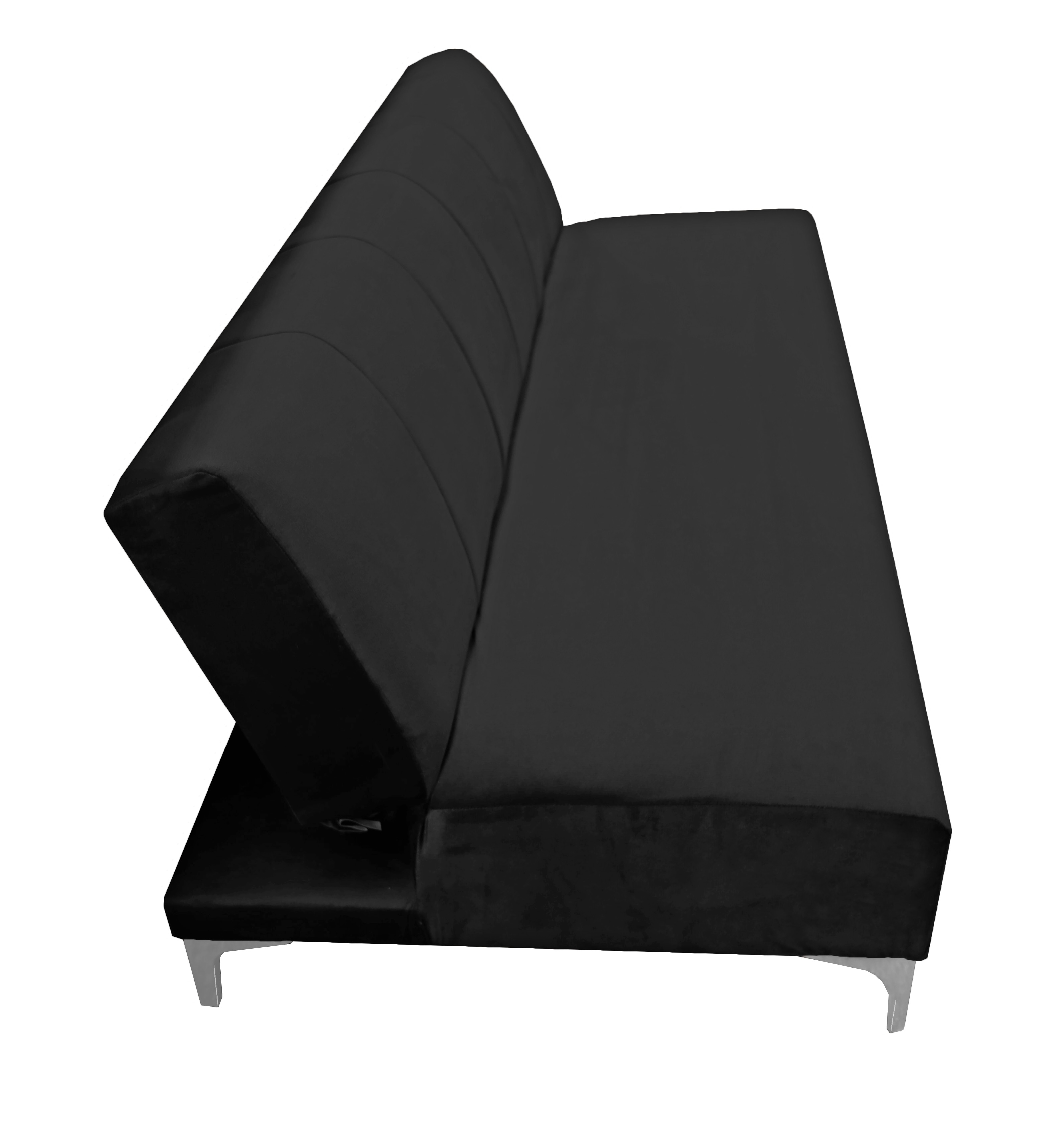 Foto 6 pulgar | Sofa Cama Reclinable El Bazar Store Miami Negro Terciopelo, Futon 3 Posiciones, Sala, Love Seat