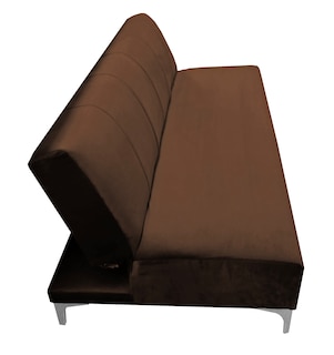 Foto 6 | Sofa Cama Reclinable El Bazar Store Miami Chocolate Terciopelo, Futon 3 Posiciones, Sala