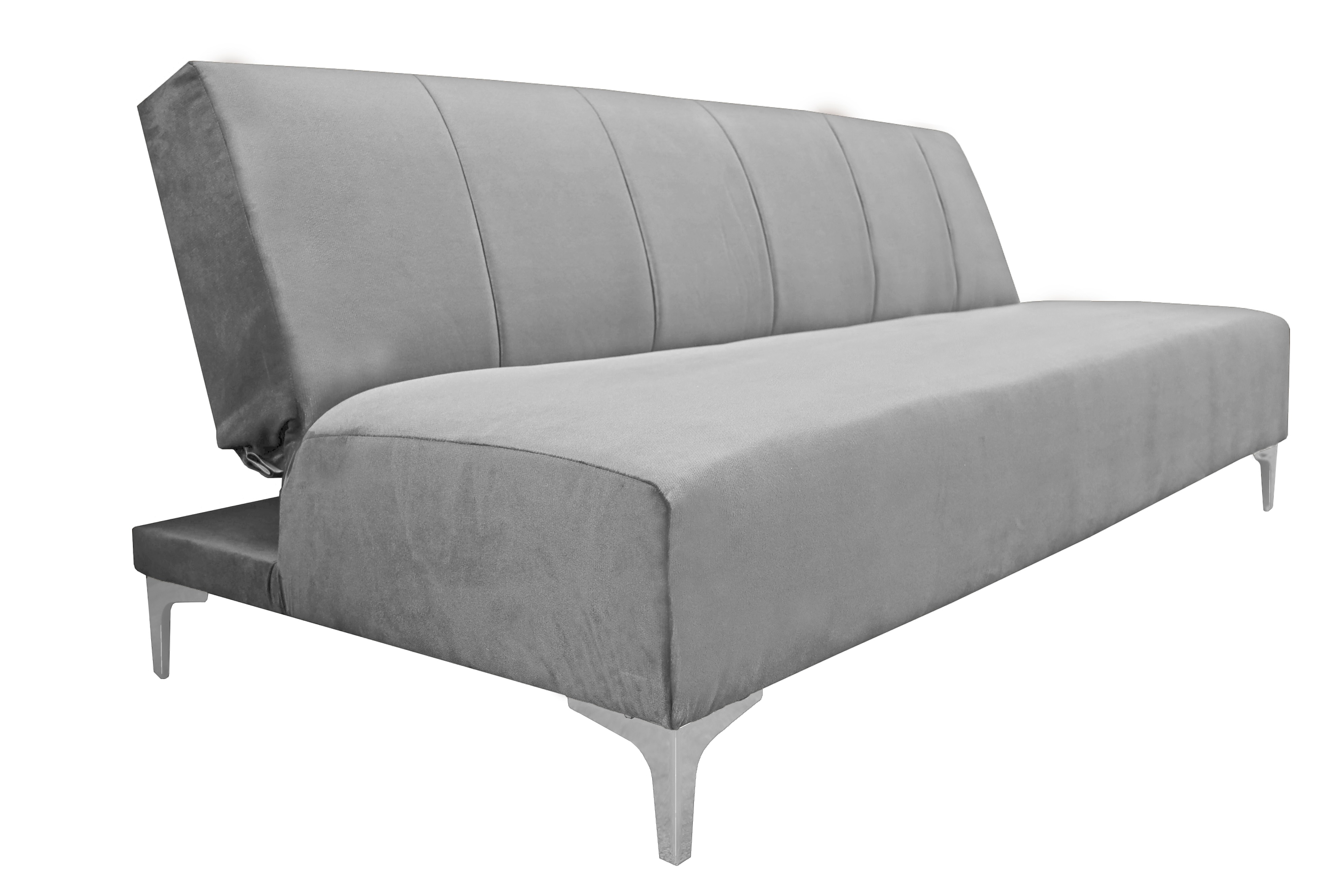 Foto 4 pulgar | Sofa Cama Reclinable El Bazar Store Miami Plata Terciopelo, Futon 3 Posiciones, Sala, Love Seat