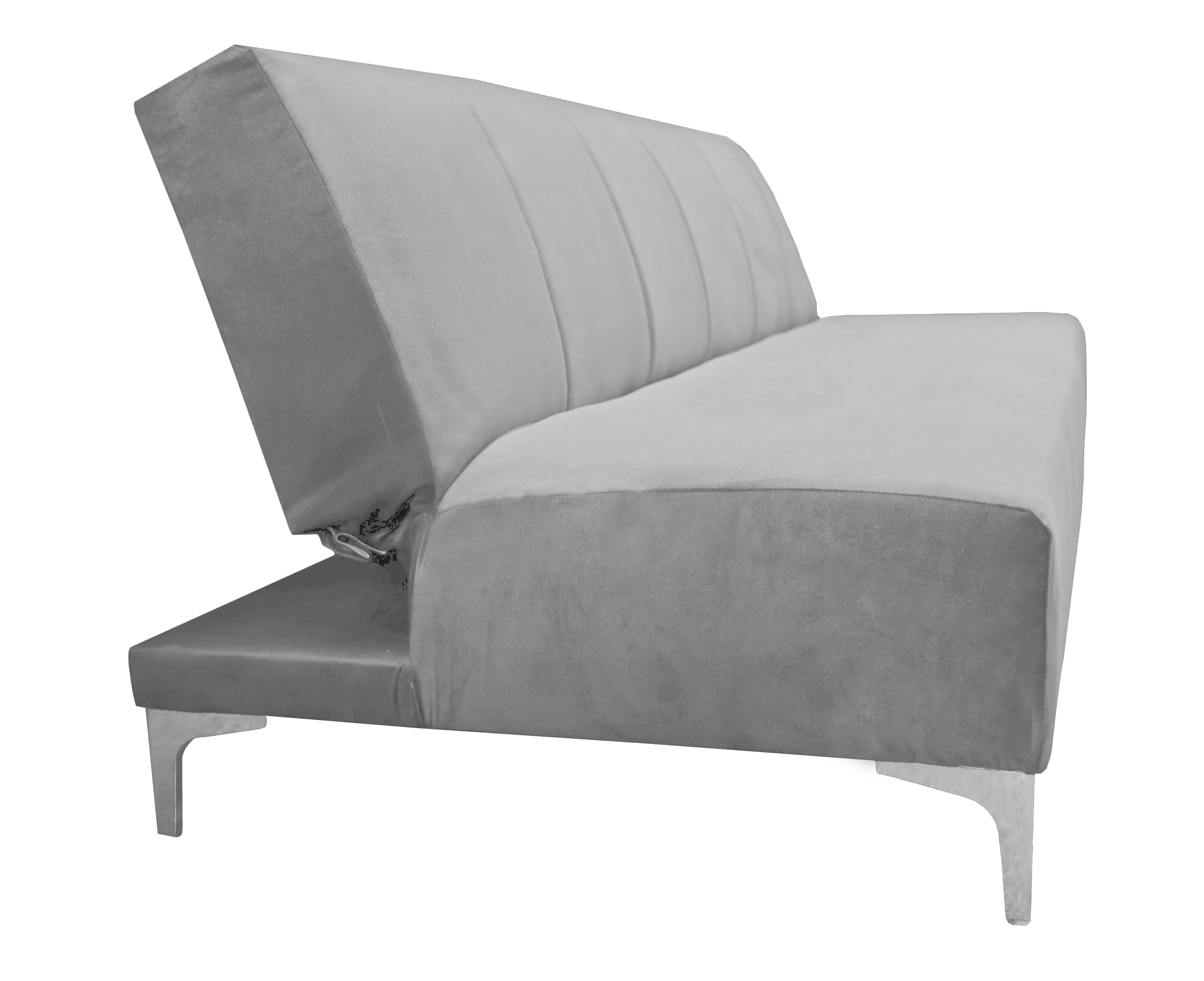Foto 5 pulgar | Sofa Cama Reclinable El Bazar Store Miami Plata Terciopelo, Futon 3 Posiciones, Sala, Love Seat