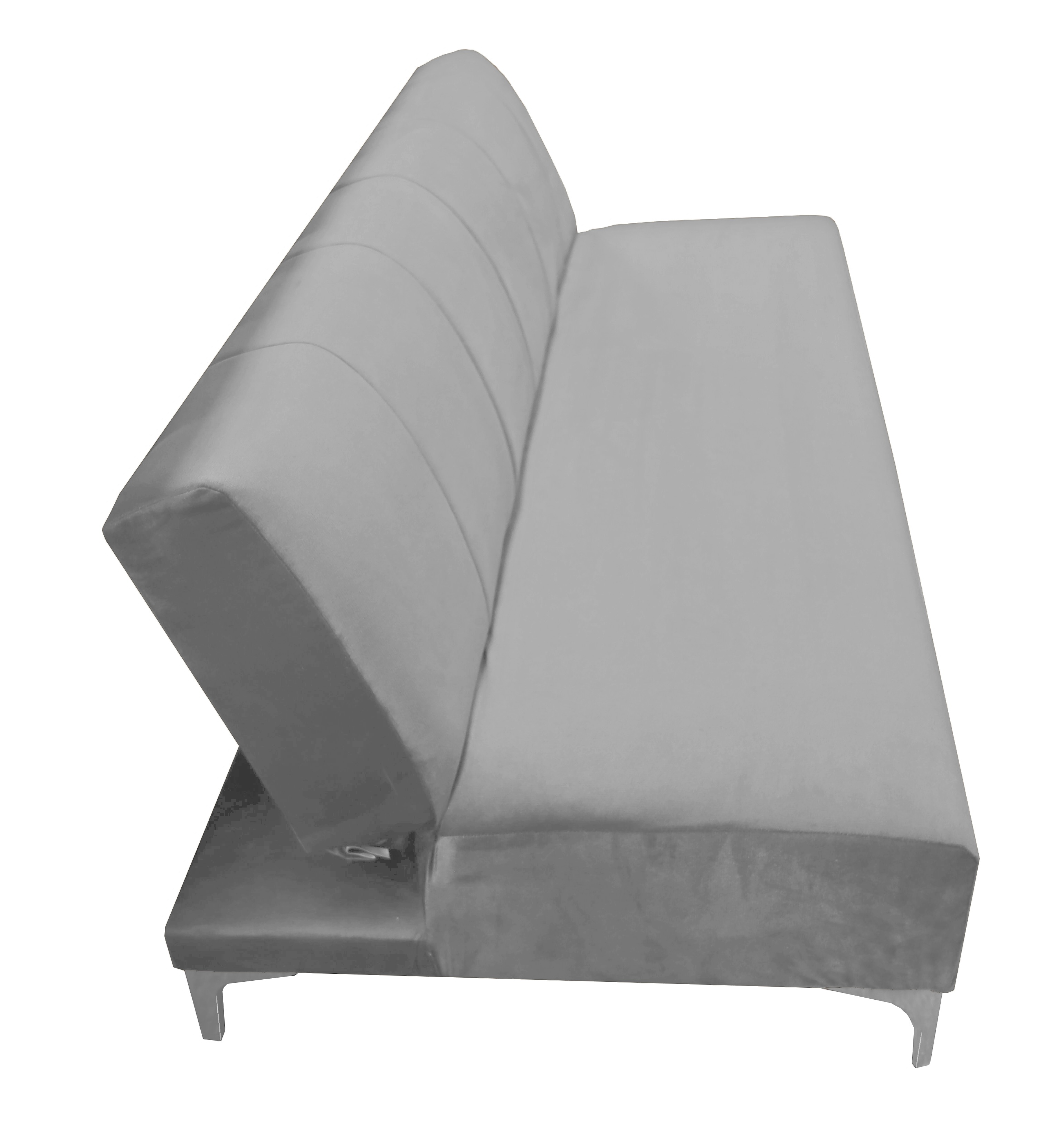 Foto 6 pulgar | Sofa Cama Reclinable El Bazar Store Miami Plata Terciopelo, Futon 3 Posiciones, Sala, Love Seat
