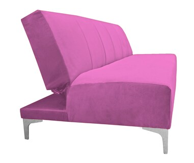 Foto 3 | Sofa Cama Reclinable El Bazar Store Miami Rosa Terciopelo, Futon 3 Posiciones, Sala, Love Seat