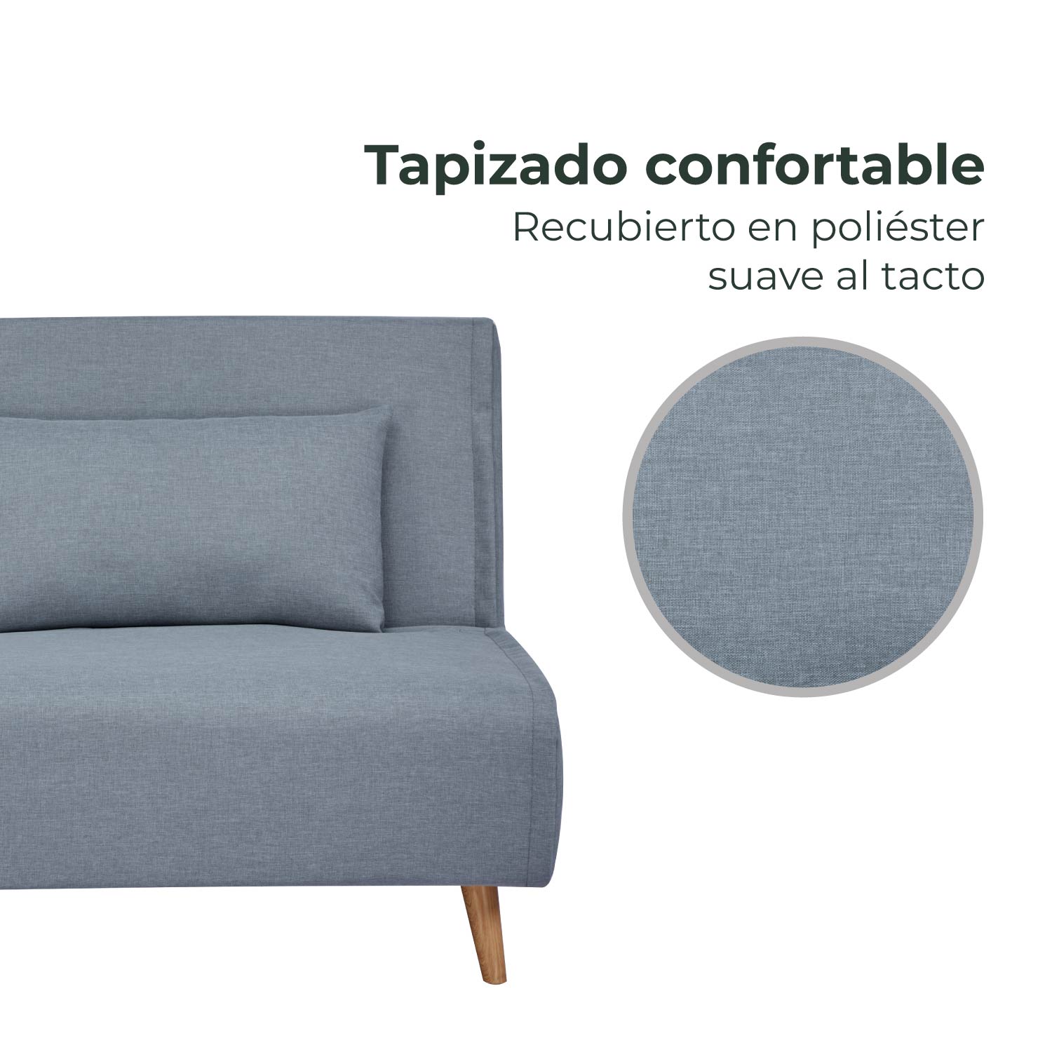 Foto 5 pulgar | Sillón Sofá Cama Individual Relan Velne Plegable Gris