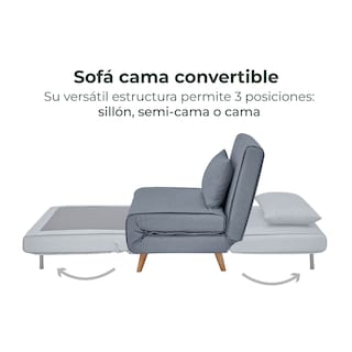 Foto 5 | Sillón Sofá Cama Individual Relan Velne Plegable Gris