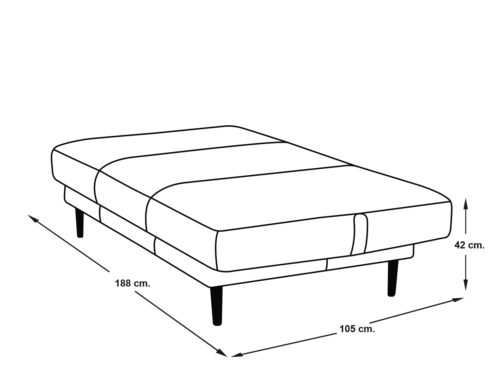 Foto 6 | Sofá Cama Sin Brazos Ikasa
