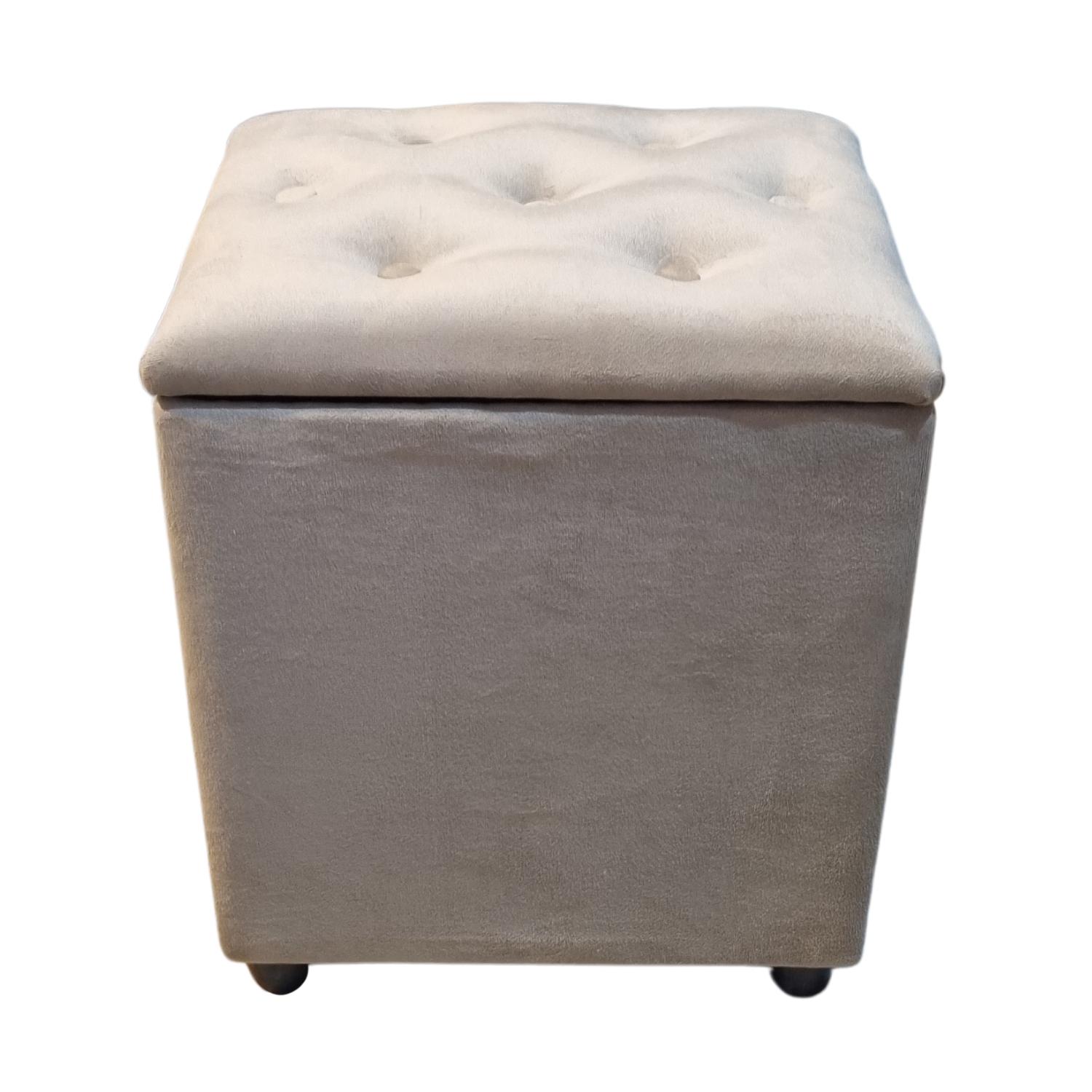 Foto 2 pulgar | Puff Trunk de Felpa Beige Rimar 40x33x50 cm - Venta Internacional