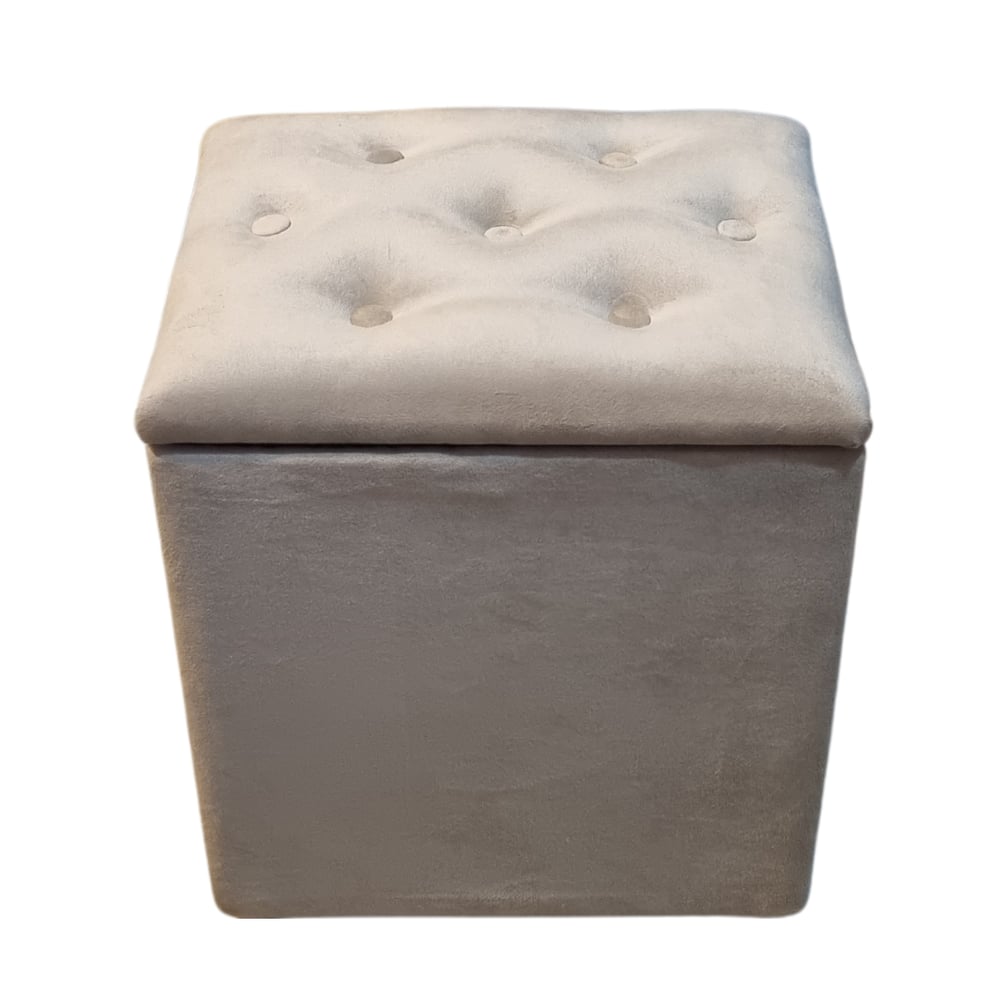 Foto 5 pulgar | Puff Trunk de Felpa Beige Rimar 40x33x50 cm - Venta Internacional