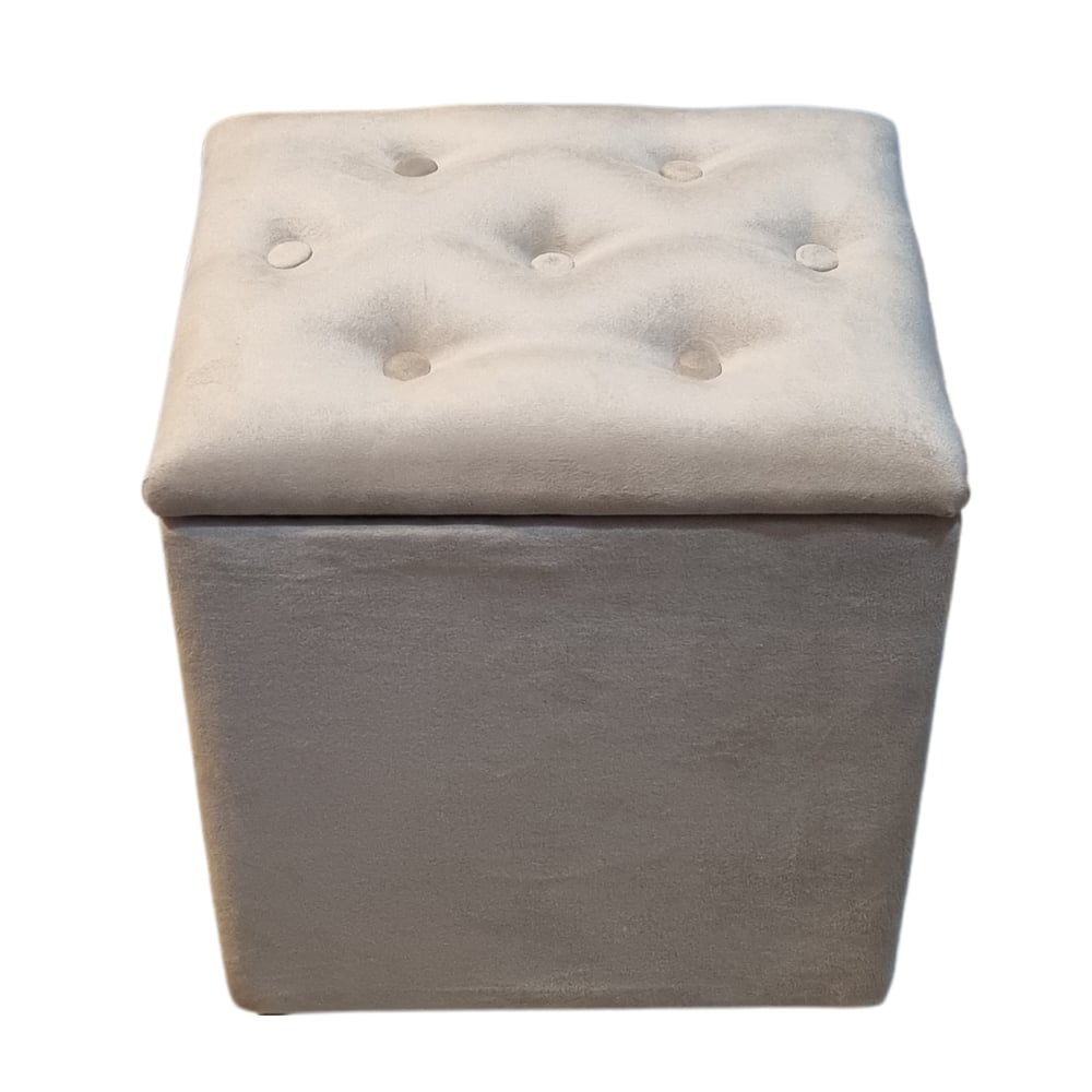 Foto 8 pulgar | Puff Trunk de Felpa Beige Rimar 40x33x50 cm - Venta Internacional