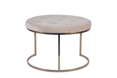 Foto 5 | Set De Taburetes Redondos Tapizados En Terciopelo Beige Con Base De Hierro Y Patas De Metal Galvanizado