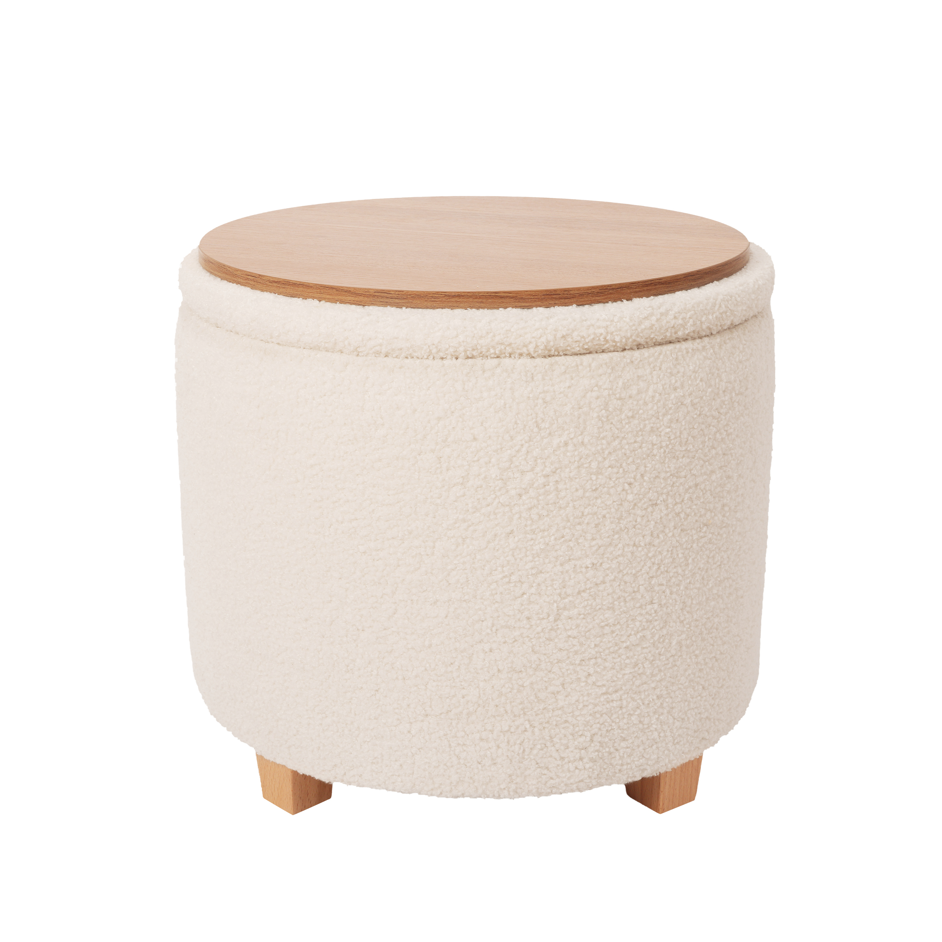 Foto 1 | Taburete Otomano  Mu:4life  Ms501t  Blanco  Con Asiento Acolchado, Baúl De Almacenaje Y Tapa De Mdf