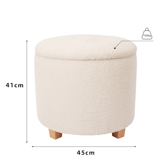 Foto 3 | Taburete Otomano Mu:4life Ms501t Blanco Con Asiento Acolchado, Baúl De Almacenaje Y Tapa De Mdf