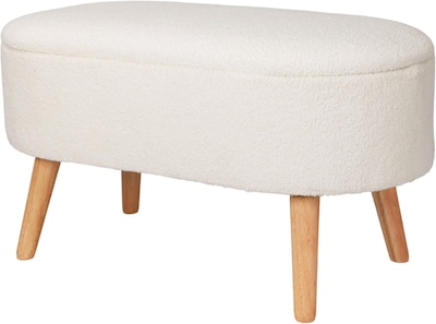 Foto 1 | Taburete Otomano Mu:4life 502 Blanco Con Asiento Acolchado, Patas Resistentes Y Baúl De Gran Capacidad