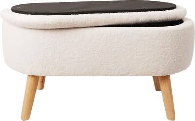 Foto 2 | Taburete Otomano Mu:4life 502 Blanco Con Asiento Acolchado, Patas Resistentes Y Baúl De Gran Capacidad