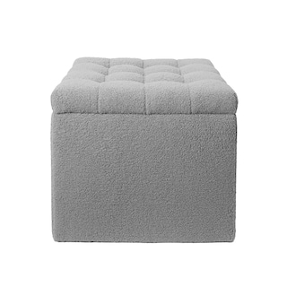 Foto 1 | Taburete Otomano Rectangular Mu:4life Gris con Asiento Acolchado Baúl de Almacenaje y Tapa De Mdf