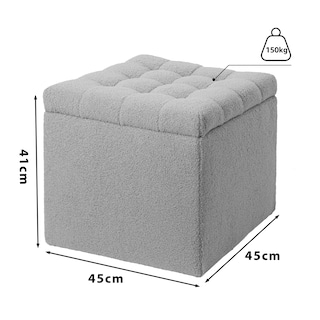Foto 3 | Taburete Otomano Rectangular Mu:4life Gris con Asiento Acolchado Baúl de Almacenaje y Tapa De Mdf