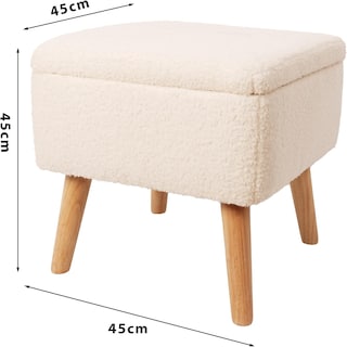 Foto 3 | Taburete Otomano Redondo Mu:4life Blanco con Asiento Acolchado Baúl de Almacenaje y Tapa de Mdf