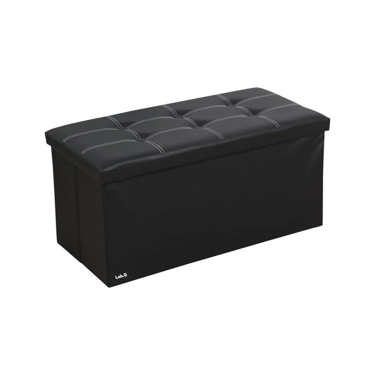 Taburete Almacenamiento Cuero Plegable 110 L 3in1 Lab.g Negro