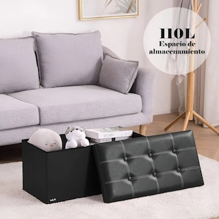 Foto 5 | Taburete Almacenamiento Cuero Plegable 110 L 3in1 Lab.g Negro