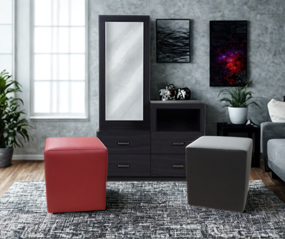 Taburete Modelo Cubo | Set De 2 Piezas Versátiles Y Con Estilo